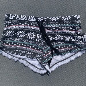 VS Pink Christmas Sleep Shorts